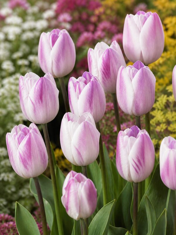 Rózsaszín-fehér tulipán – Gésa (Jacuzzi típus) -  (10-25 db)