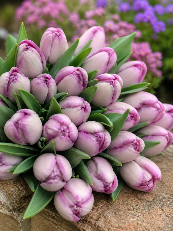 Rózsaszín-fehér tulipán – Gésa (Jacuzzi típus) -  (10-25 db)